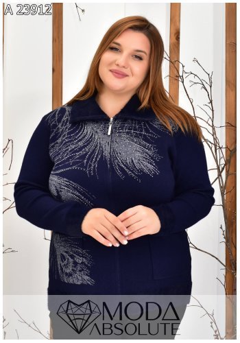 Жіноча тепла кофта з візерунком на змійці А 23912